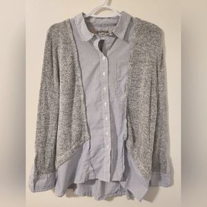 Anthropologie Little Yellow Button Buttondown Top M